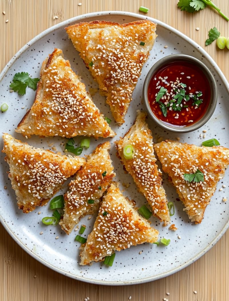 Sesame Prawn Triangles