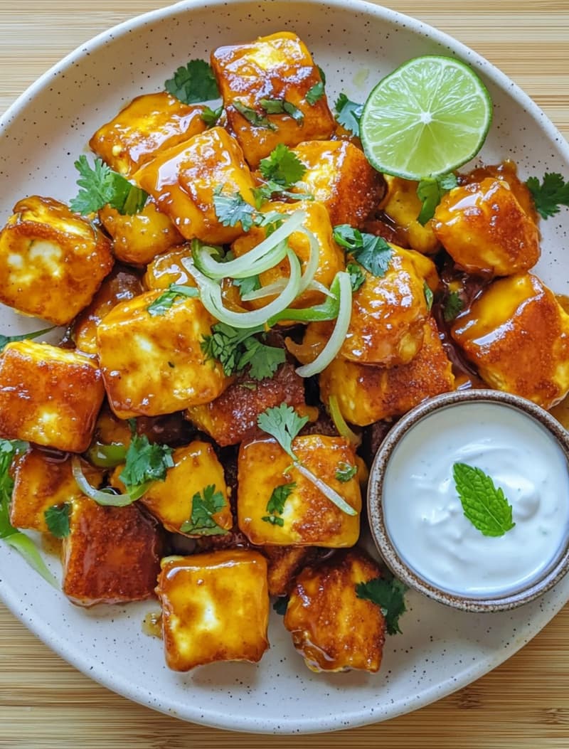 Sticky Mango Paneer Bites