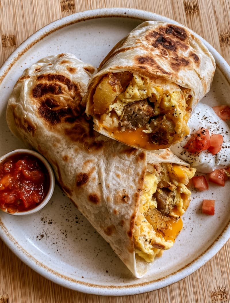 Crispy Breakfast Burritos