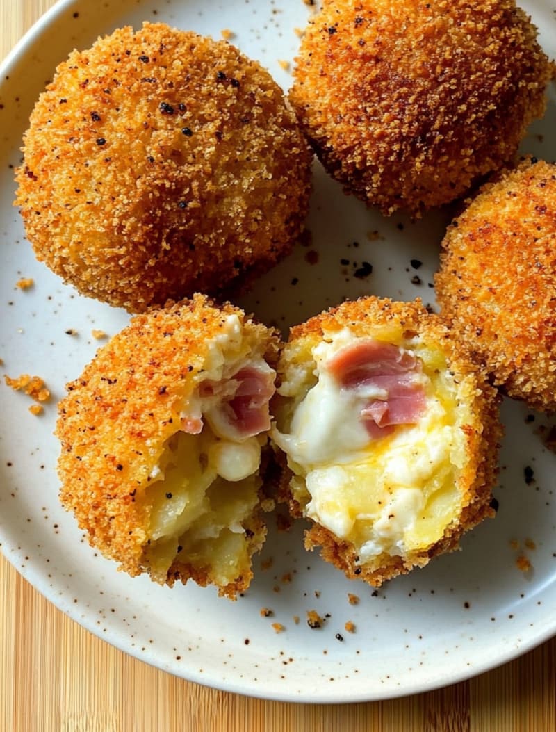 Crispy Mozzarella & Ham Potato Bites