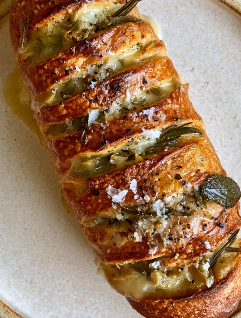 Herby Garlic Olive Air-Fried Baguette