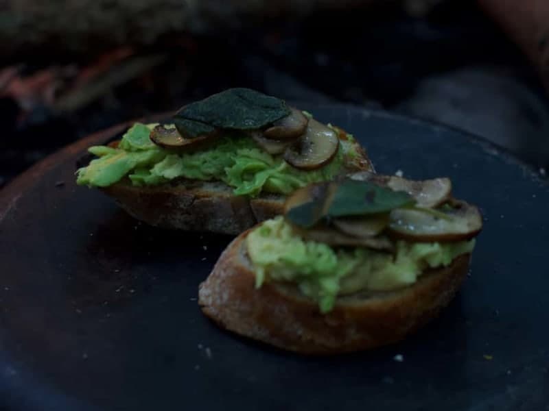 Avocado Mushroom Crostini