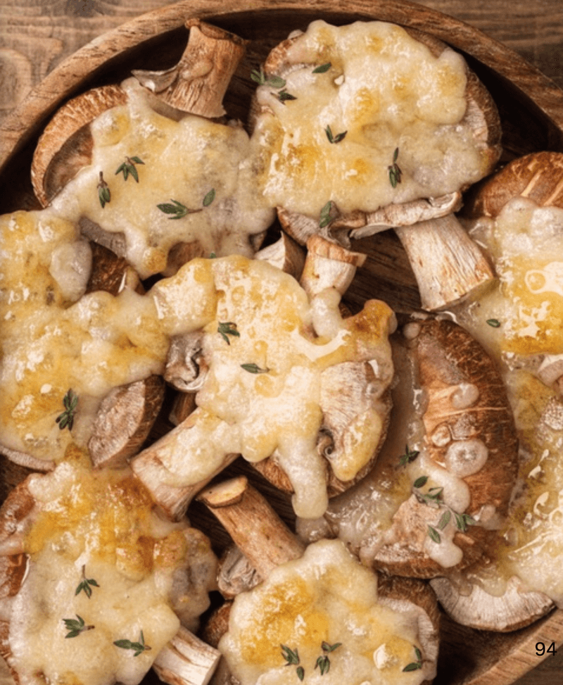 Baked Porcini with Cheese, Honey & Thyme