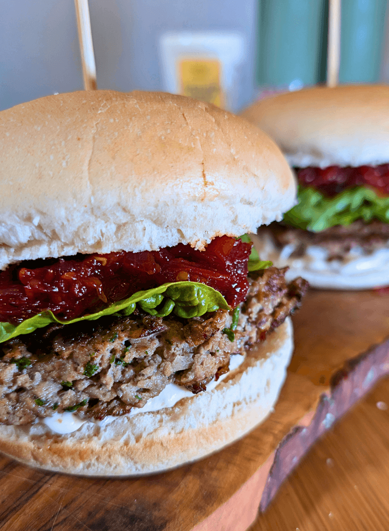 Best Ever Lamb Burgers with a Spicy Chutney