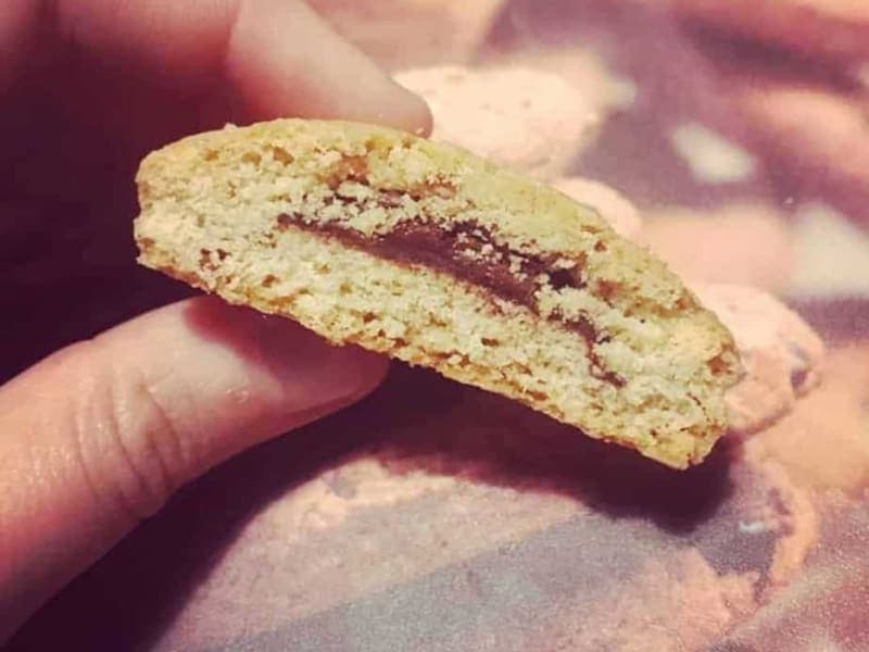Biscuits with cocoa & hazelnut hearts