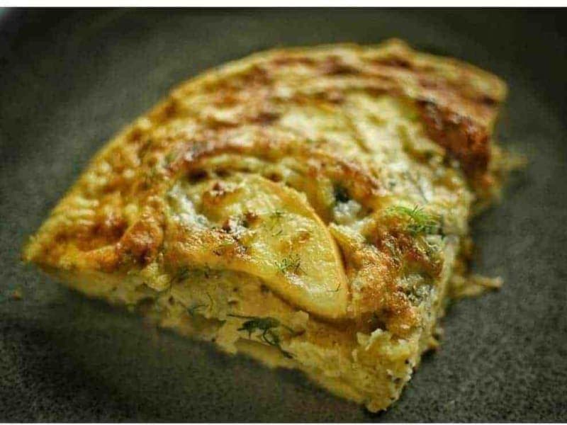Caramelized Fennel, Apple & Blue Cheese Frittata