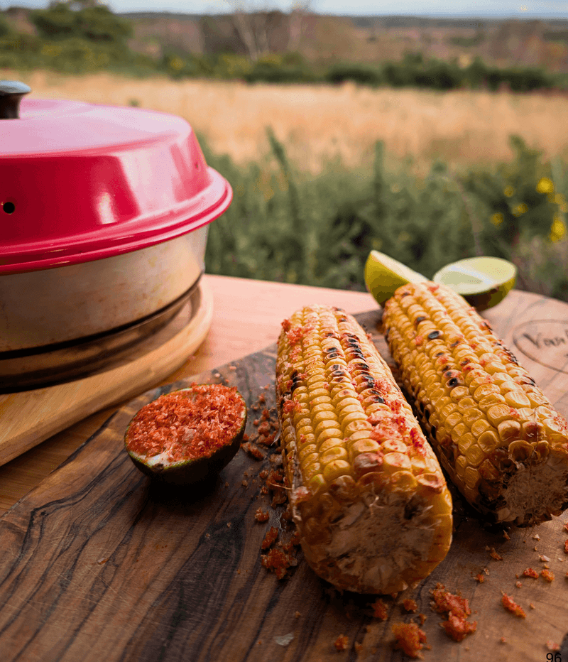 Cast Iron Skillet Corn on the Cob with Lime and Chilli