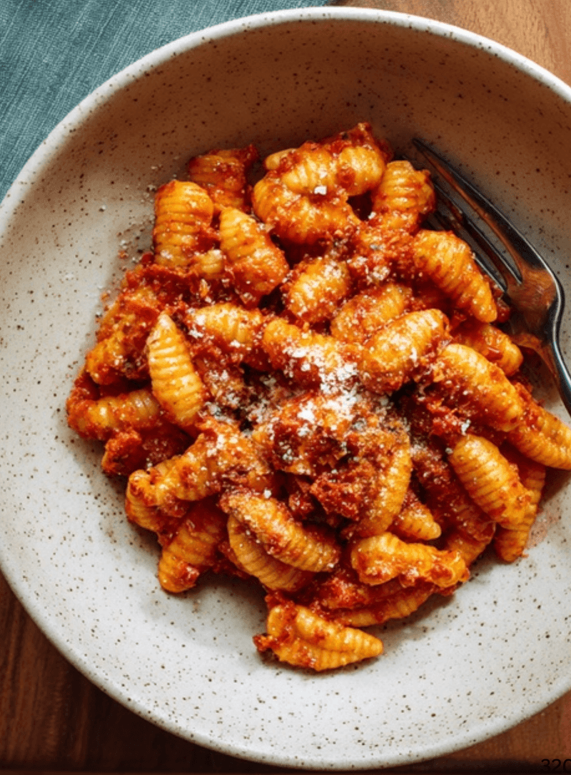 Cavatelli with 'Nduja, Tomato Sauce, and Ricotta