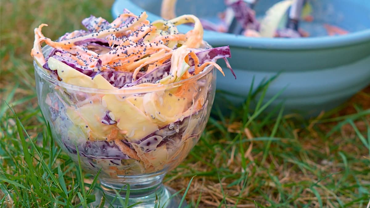 Chunky Coleslaw with Poppy Seed Crunch | Easy No-Cook Vanlife Side