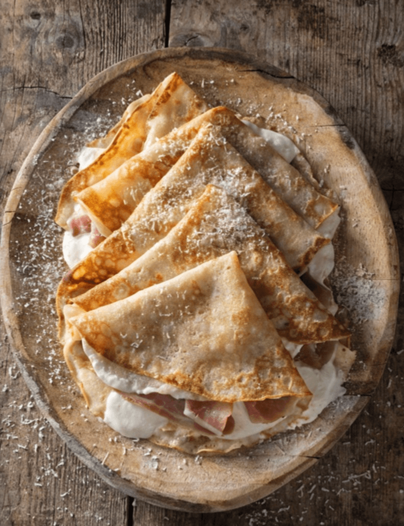 Italian Cheese and Ham Pancakes (Crespelle al Prosciutto e Formaggio)