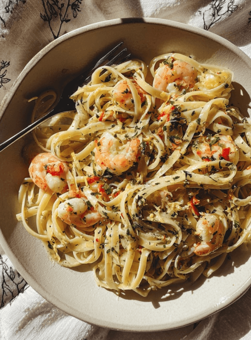 Linguine with Prawns, Lemon, and Parsley