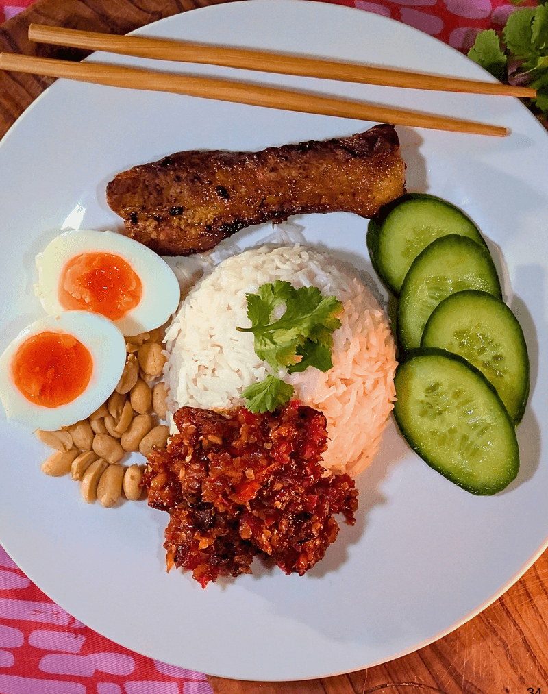 Malaysian Coconut Rice and Spicy Sambal