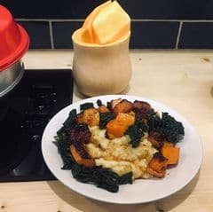 Omnia roasted squash with mango, lime & Chilli Dressing