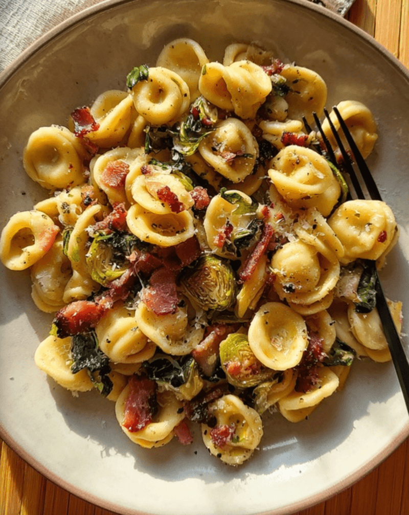 Pasta with Brussels Sprouts & Pancetta
