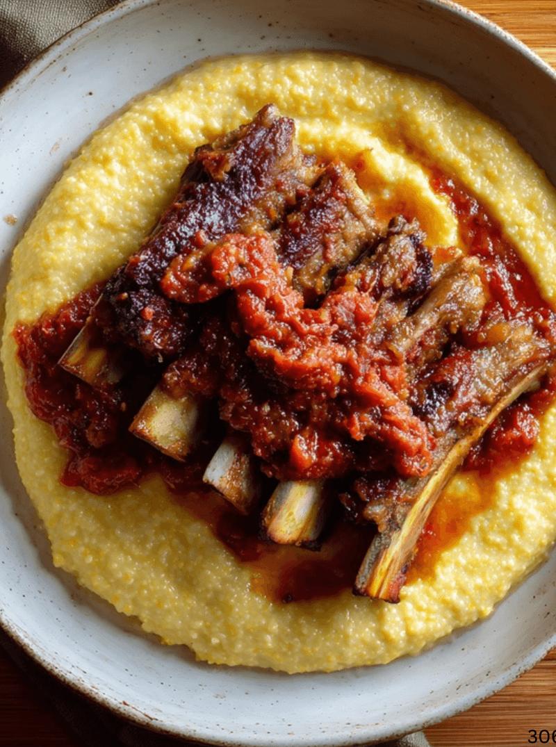 Polenta with Pork Ribs (Polenta con Costine di Maiale)