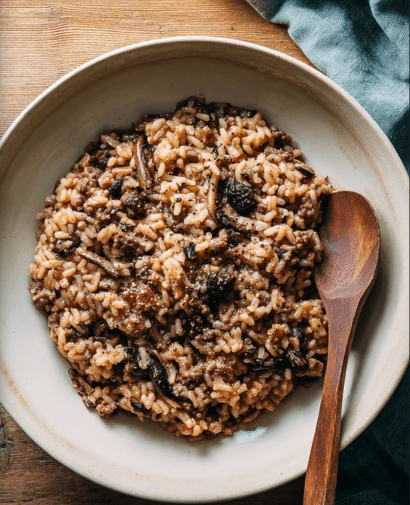 Porcini Mushroom and Sausage Risotto