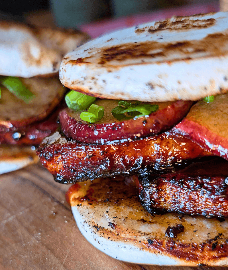 Pork Belly Bao Buns with Caramelised Apple