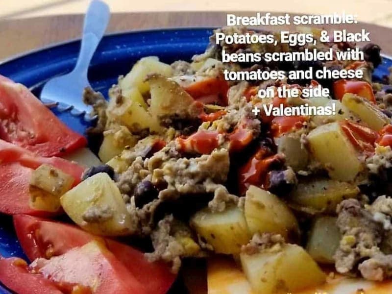 Potatoes, Eggs & Black Bean Breakfast Scramble
