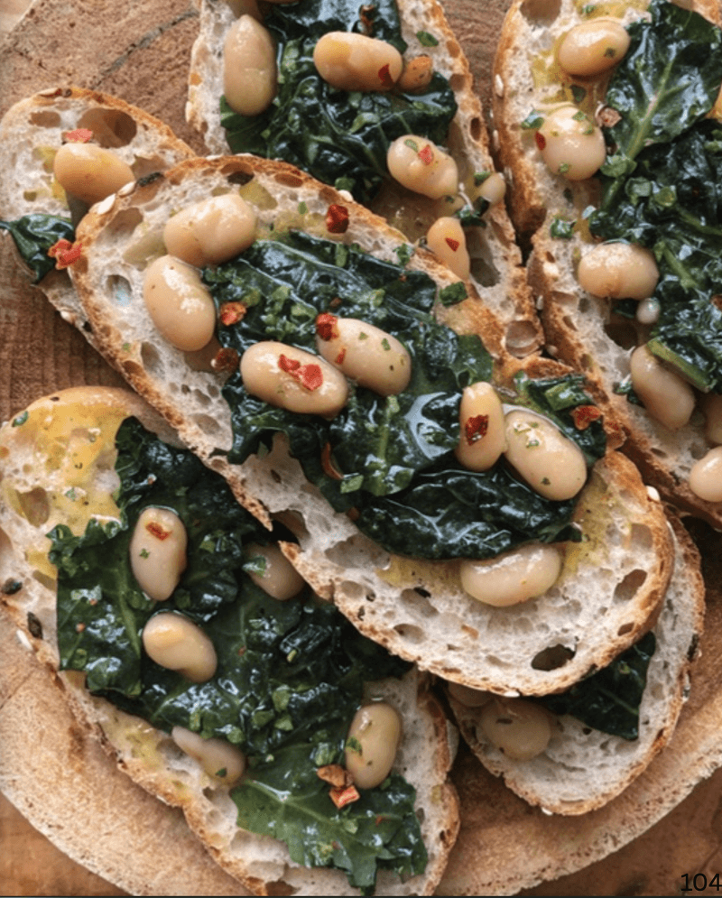 Tuscan Kale and White Bean Crostini