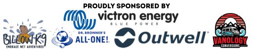 Proudly sponsored by Victron Energy, Billow K9, Dr Bronner's, Outwell and Vanology Conversions