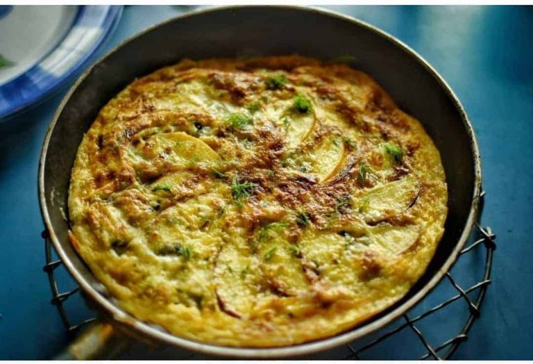 Caramelized Fennel, Apple & Blue Cheese Frittata