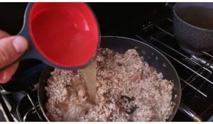 chicken mushroom risotto cooking