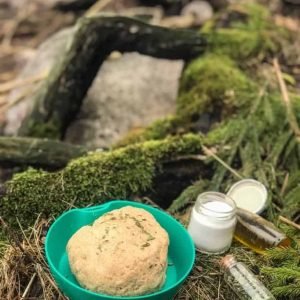 pizza dough outdoors