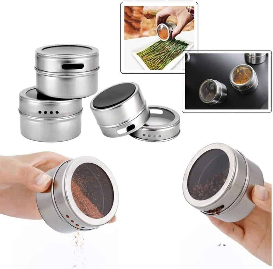 Stainless Steel Spice Jars Storage Containers Set Vanlife Eats