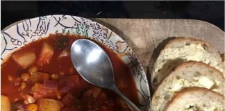 Chickpea, sweet potato and nettle stew