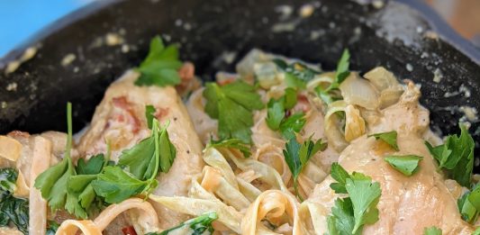 campervan recipe creamy chicken pasta