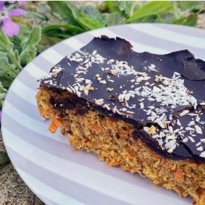 close up of raw carrot cake