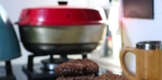 Stack of chocolate cookies