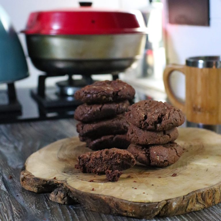 Stack of chocolate cookies