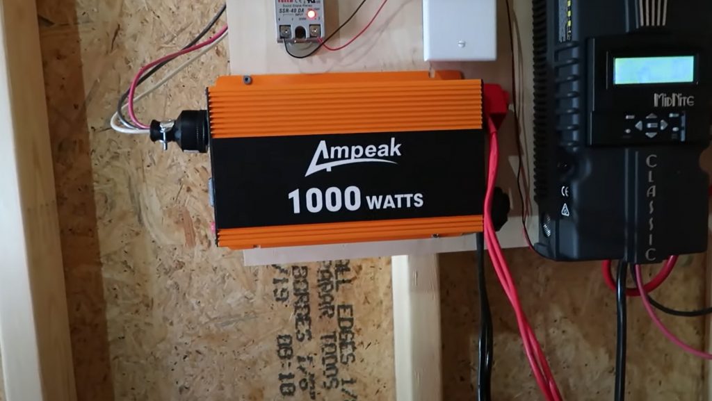 Photo of a 1000 watt inverted installed in a van
