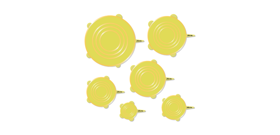 Yellow lid stretchy lids