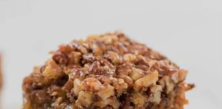 Stack of maple syrup pecan pie bars