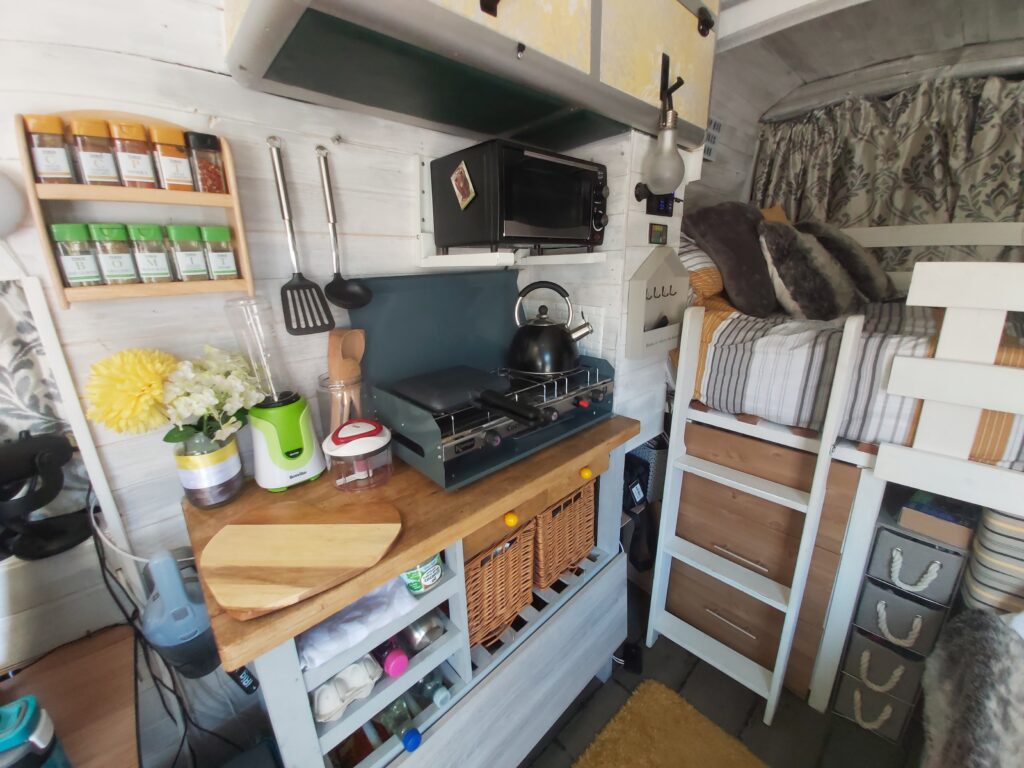 basic campervan kitchen