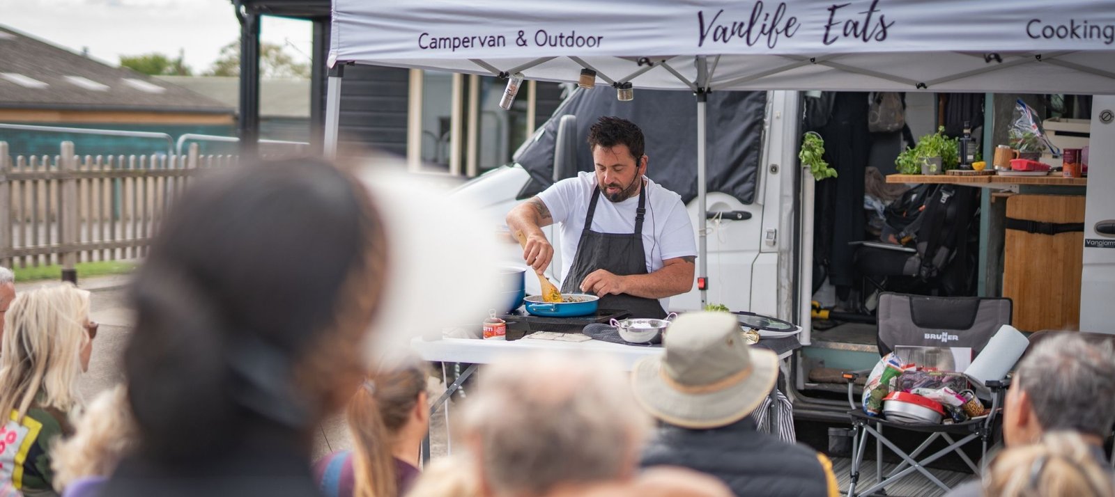 Mark cooking at an event